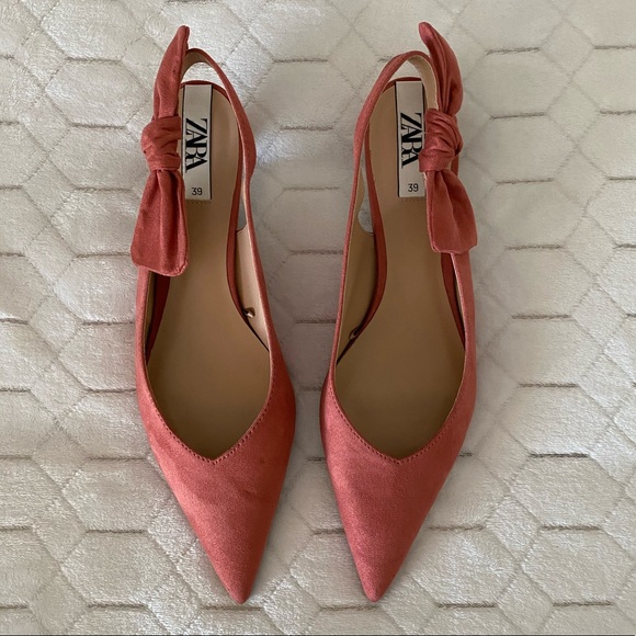 Zara Shoes - ZARA Pointy toe Sling back kitten hell shoes  size 8, EU 39